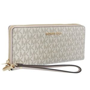 Michael Kors Beige Monogram Wristlet
